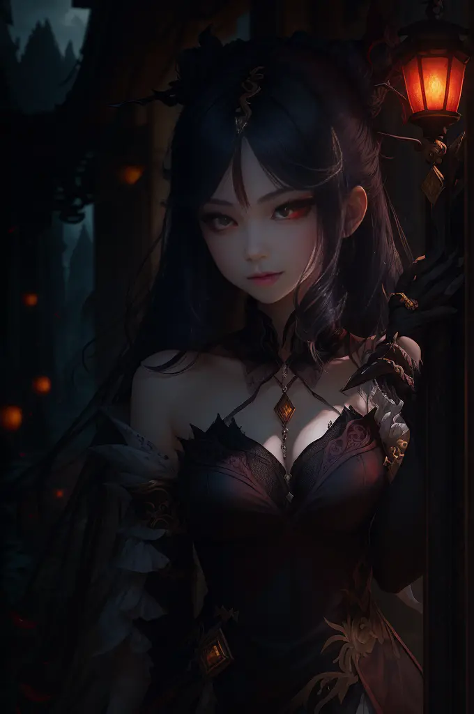 Vampire Girl , Masterpiece, ,(独奏:1.1), a perfect face, (vivid lighting:1.2),beautiful detail eyes, extremely detailed face, perf...