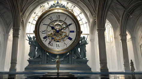 masterpiece,highres,high quality,extremely detailed, background, clock, big clock hands, water bubbles,