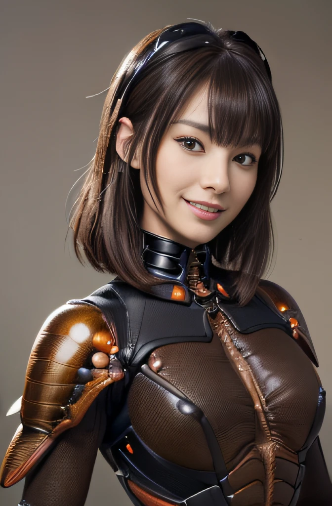 (high resolution,masterpiece,best quality,extremely detailed CG, anime, official art:1.4), realistic, photo, amazing fine details, all intricate, gloss and shiny,awesome many layers, 8k wall paper, 3d, sketch, kawaii, illustration,( solo:1.4), perfect female proportion,villainess, (fusion of dark brown cockroach and lady:1.4), (brown cockroach form lady:1.2), (brown cockroach lady:1.2), (fusion:1.2), (solo:1.4), (evil smile:1.2), muscular, abs, (cockroach brown exoskeleton bio insect suit:1.4), (cockroach brown exoskeleton bio insect armor:1.2), (brown transparency cockroach wing:1.4), (brown cockroach antennae:1.3),