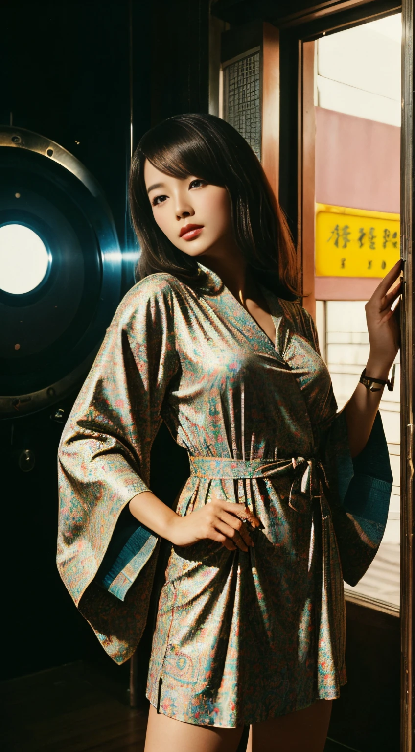 En el túnel del tiempo moderno，Llamando a los corazones de las mujeres chinas.，Abre la puerta a lo retro。Tesoro descubierto en los años 1970，Recuerdos coloridos fluyen a través de la ropa.，Patrones únicos tejen la melodía del tiempo.。Use bata vintage，Las mujeres chinas entran en la psicodélica década de 1970，Look at breasts 1：3，La luz del arco iris brilla en esta ciudad.。Su existencia se convierte en una canción del tiempo.，Lleva a las personas que te rodean a seguir los ritmos retro.。Sea testigo de su viaje de retroceso en las redes sociales，Encanto cirujano y más almas se sienten atraídas por esta melodía que viaja a través del tiempo y el espacio，eso&#39;Como encontrar fragmentos perdidos del alma entre notas antiguas..。