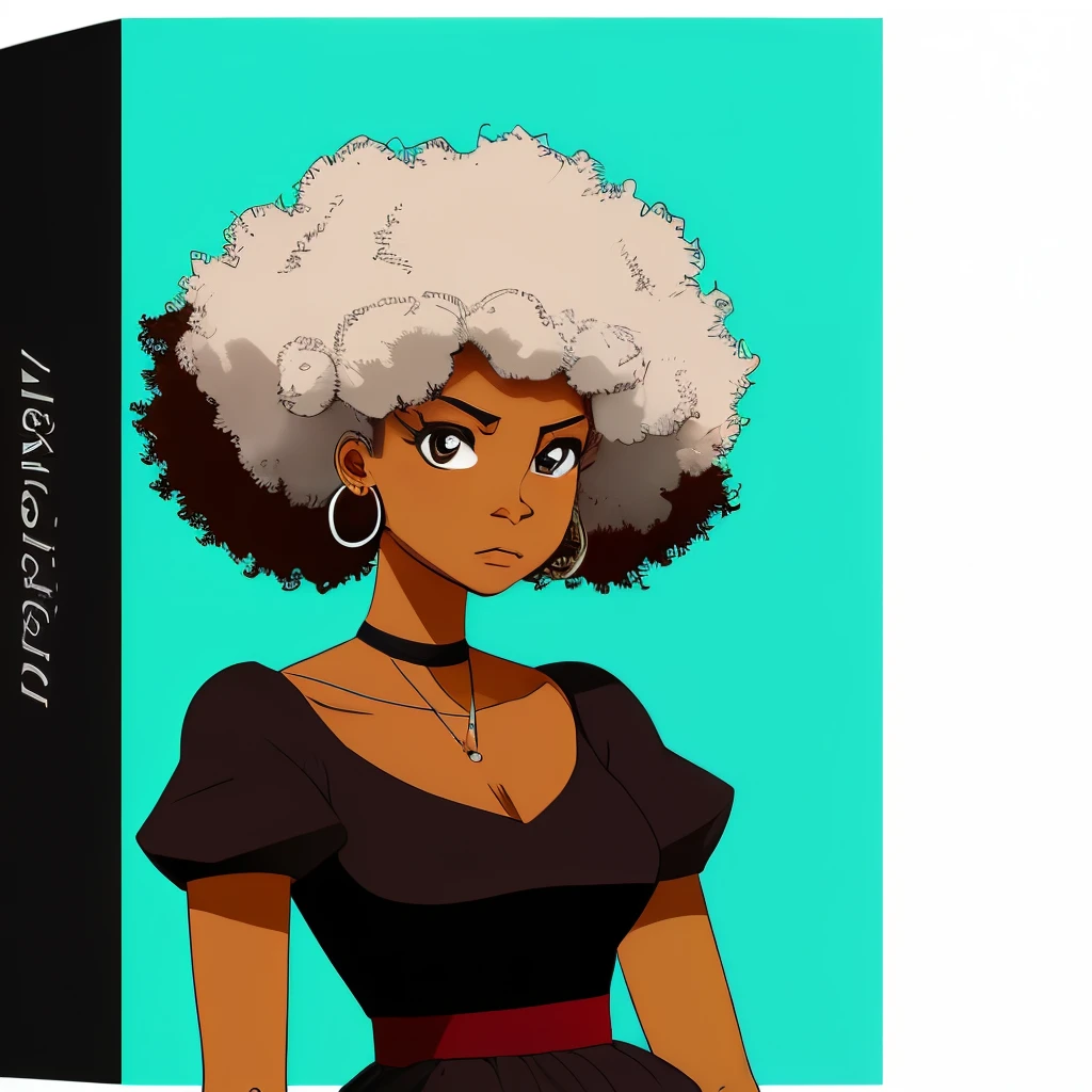 A cartoon picture of a woman with a big afro hair - SeaArt AI