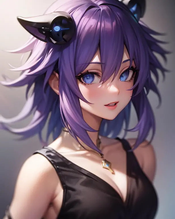 (best quality,4k,8k,highres,masterpiece:1.2),ultra-detailed,realistic,anime girl,anime echii style,dark purple hair,purple dress...