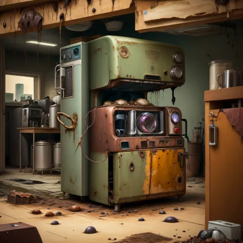 (Spooky Kitchen Appliances), (coffee machine), scary, creepy, squalid, disgusting, causes panic