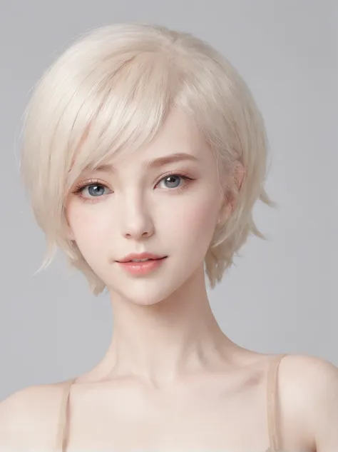 A close up of a woman with a short blond hair - SeaArt AI