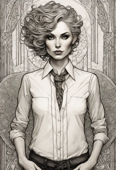 Kelly McKernan style, peculiarity, sportrait, A half body, Wearing a fine shirt, The face is very detailed, beautifuldetails, Fo...