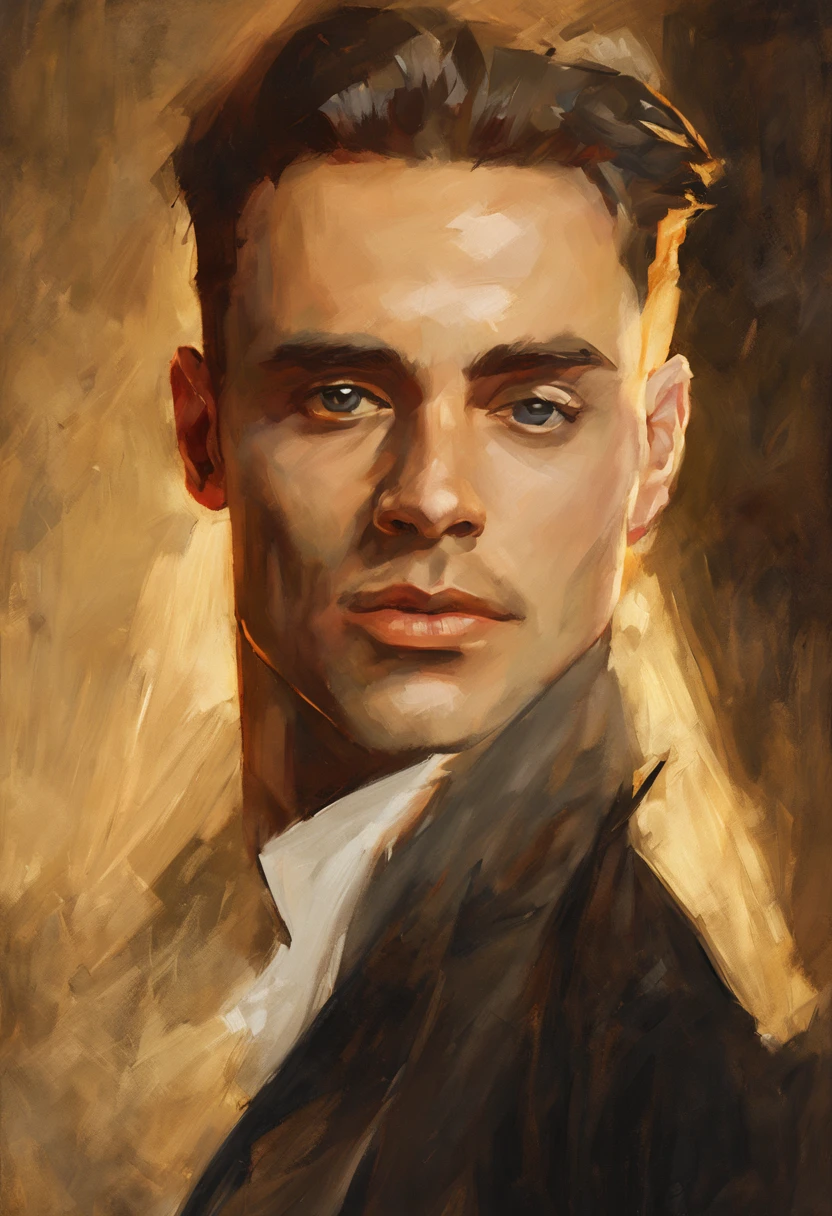 (Sargent style )glamorous portrait of an incredibly handsome man, with stunning masculine features, incredibly beautiful picture, Intricate, Perfect symmetrical face (((Semi-realistic art style, in the center of the canvas, realistic light skin texture))), concept art of an attractive character, Ultra-sharp details, Young adult male, elegant and wise, beautiful masculine feature, fantastic image of light and shadow, complex small parts, Cinematic lighting, Unreal Engine 5 by wlop, by Greg Rutkowsky, loish, rhads, beeple, Makoto Shinkai and Lois van Baarle, illya kuvshinov, rossdraws, Tom Bagshaw, Alphonse Mucha