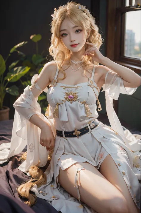 ((actual)), A young girl, beuaty girl, Beauty in period costume, Hanfu, Draped in silk, Flower, high-waist, nice belt, cropped s...