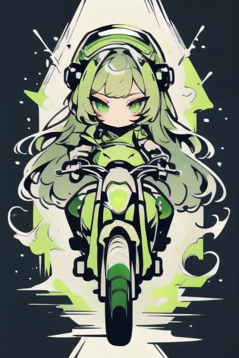 Highest image quality, outstanding details, ultra-high resolution, (realism: 1.4), the best illustration, favor details, highly condensed 1girl, with a delicate and beautiful face, dressed in a black and green mecha, wearing a mecha helmet, holding a direc...