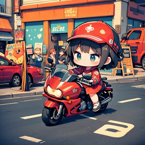 ​masterpiece、cute girl riding a harley-davidson 2023 road glide™ 3、route 66 touring、chibi,cute