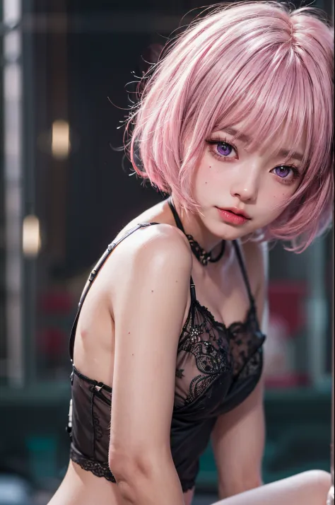 "((momo deviluke)) in realistic style, lingerie fashion, cinematic atmosphere, soft focus, ethereal glow, carefully posed, high ...