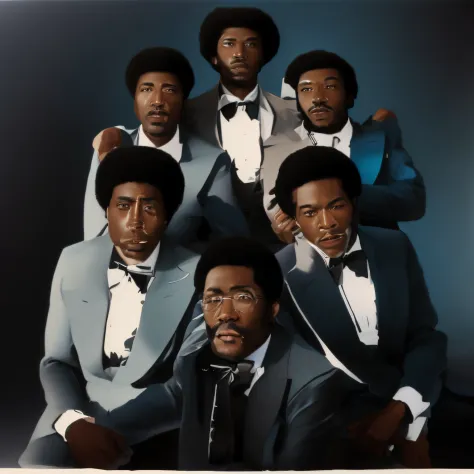 there are four black men in baby blue suits posing for a picture together, quartet publicity photo, promotional photo, promo photo, seventies era, circa 1 9 7 9, 7 0 s photo, 70s photo, promotional image, promotional shot, promotional picture, 2012, 2 0 1 ...