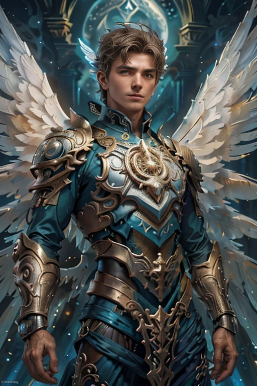 ((1 men)) 18 year old male angel, (( leather clothing)), ((not shirt)), (( with many majestic wings)), (( in the background cyberpunk city with full moon)), ((1 men)), (( 1 men)), (( 8K High Definition Portrait of an 18 Year Old Angel, (( angel with several majestic wings)), God of the Sea, god of the ocean, luthien, art of god, God of Greek mythology, god of moon, God of love and peace, beautiful god, Earth God Mythology, the god Eros, a stunning portrait of a God, Frank Kelly Freas, Style Karol Bak, ((beautiful face)), Ultra Definition, best qualityer, 32k ultra | | | | | | | | | | | | | | | | | | | | | | | | | | | | | | | | | | | | | | | | | | , ultra HD | | | | | | | | | | | | | | | | | | | | | | | | | | | | | | | | | | | | | | | | | |