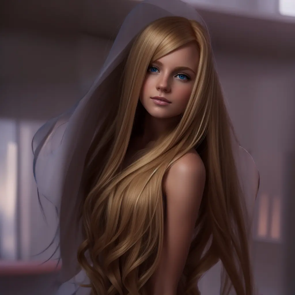 long golden blonde hair