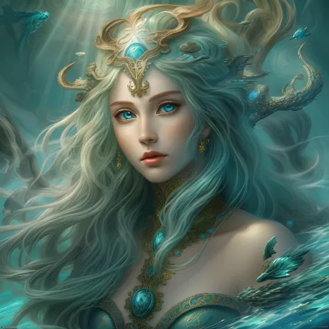 fantasy art [[undersea art 1.6]] (masterpiece:1.5), highly detailed, best quality, highres, [[[undersea scene]] female, elf and ...