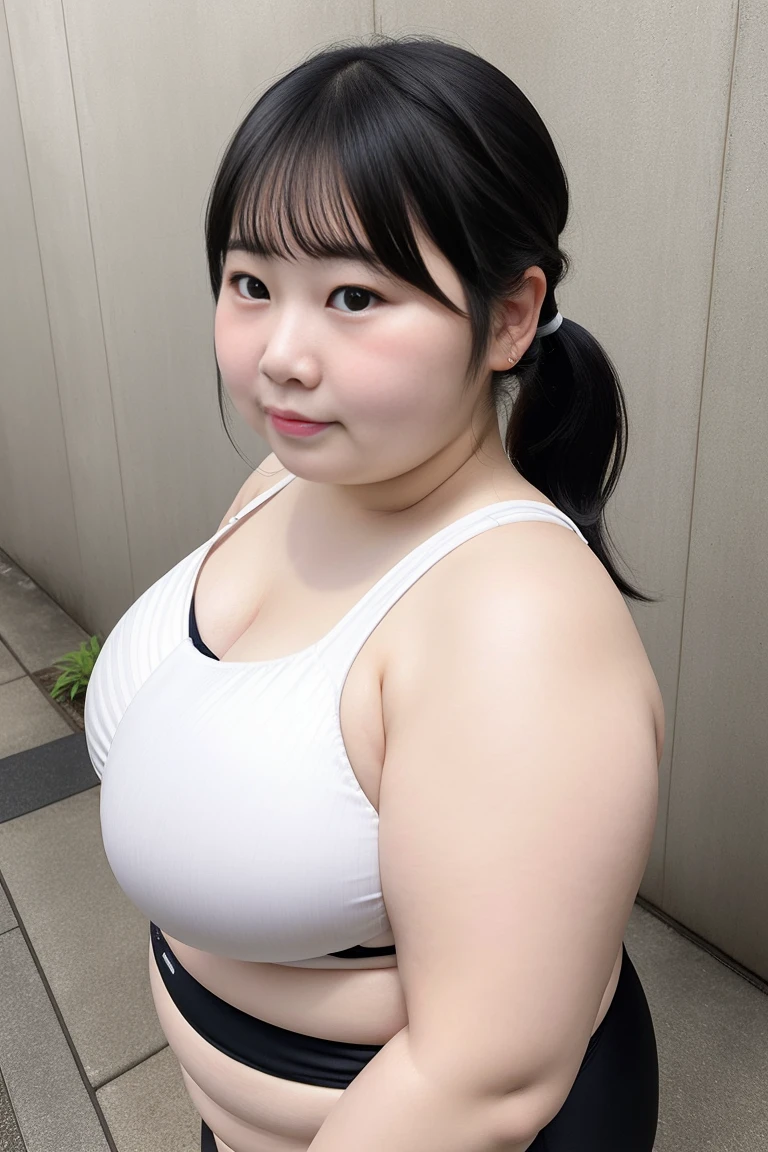 1 Japanese girl,White skin,Sweat,(fat),(very fat face),(Japanese girl -  SeaArt AI