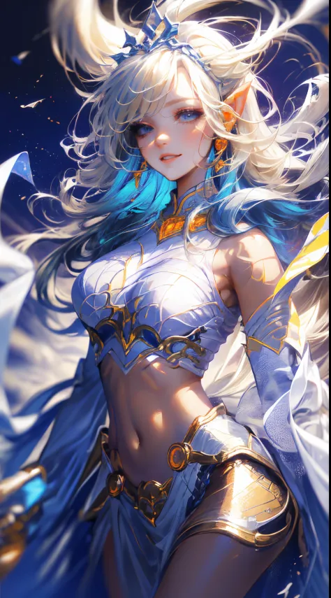 Janna,League of legends,full body, close shot,(focus on body and face:1.2),anime ,front view, clearscenery,beautiful detailed ey...