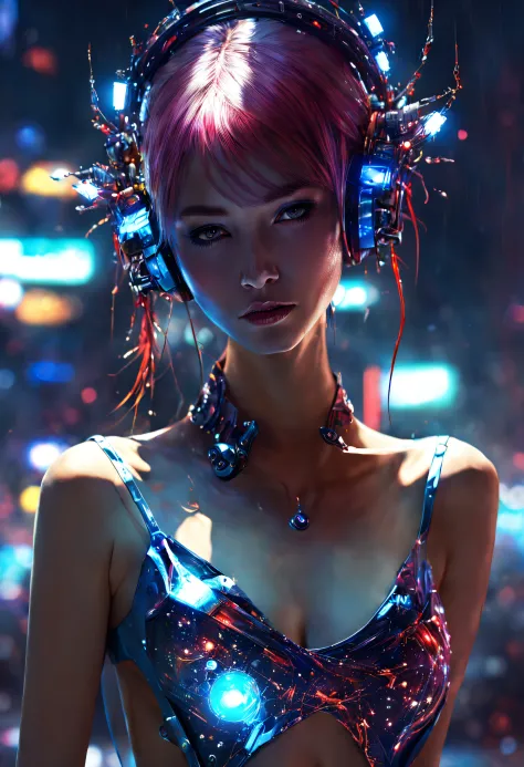 Design sophisticated digital artwork。, futuristic femme fatale,Sexy girl in Santa costume、 reflective glass glass and smooth, hi...