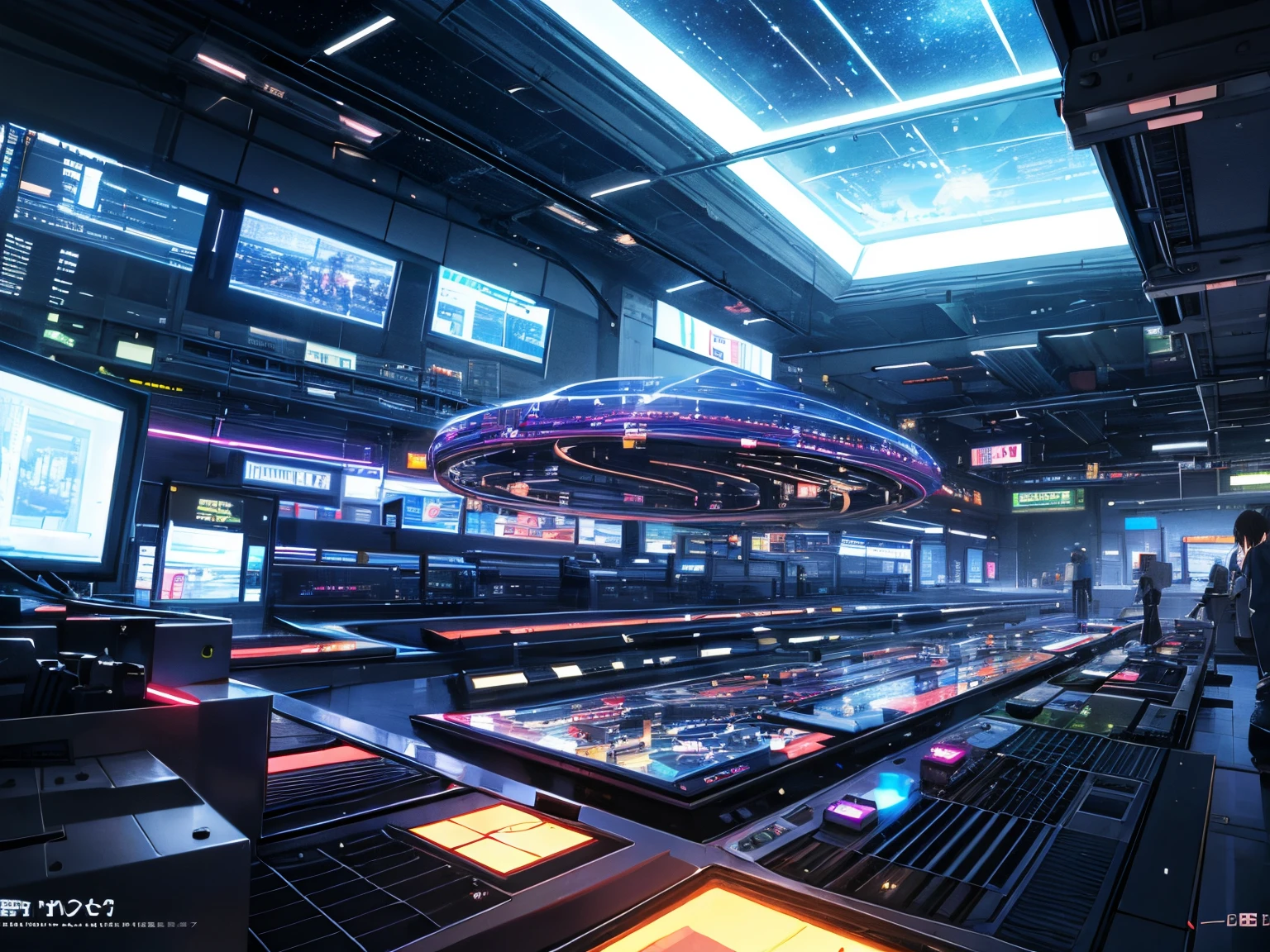 （mesa）（alto detalhe）Um mundo eletrônico que parece ficção científica、Espaço virtual、futuro próximo、paisagens