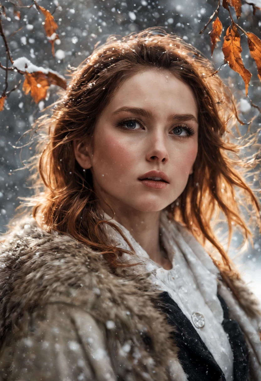 mj, RTX, 4k, HDR, Anna Razumovskaya, Casey Baugh, Antonio Mora, Aminola Rezai, Giovanni Boldini, art, realistic art. cat, first snow, flakes, partial snow cover, film still, breathtaking, falling leaves, melancholic mood, nature's farewell in the rustling of gusts of wind, photorealism, film grain, film still, bokeh, intricate detail, perfect composition, beautiful detailed complexity Insanely Detailed Octane Rendering, 4k Fine Art Photography, Photorealistic Concept Art, Soft Natural Volume Cinematic Perfect Light, Chiaroscuro, Award Winning Photography, Masterpiece, Oil on Canvas,