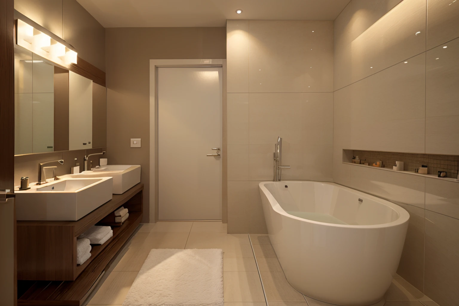 zen style bath room with detailed interior decoration drawings