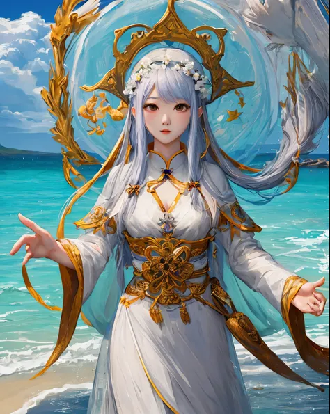 willow god，bikini，Raised sexy，sea beach - SeaArt AI