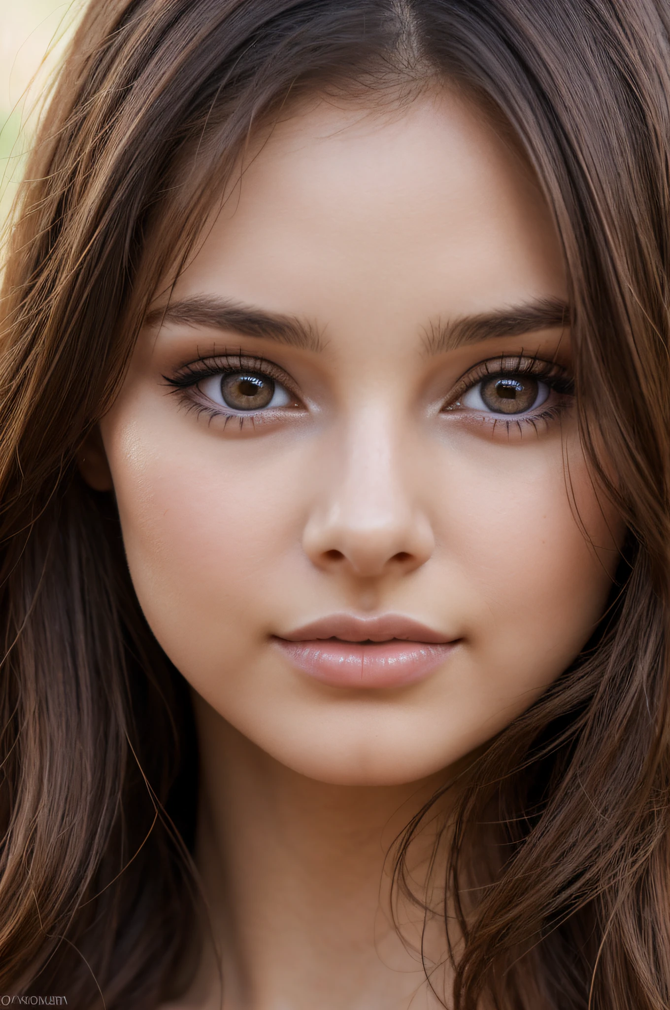 A close up of a woman with long hair and brown eyes - SeaArt AI