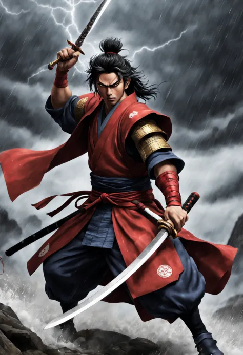 Akira, um guerreiro samurai, is enveloped by a temporal storm that throws him through different historical periods. Em cada era,...