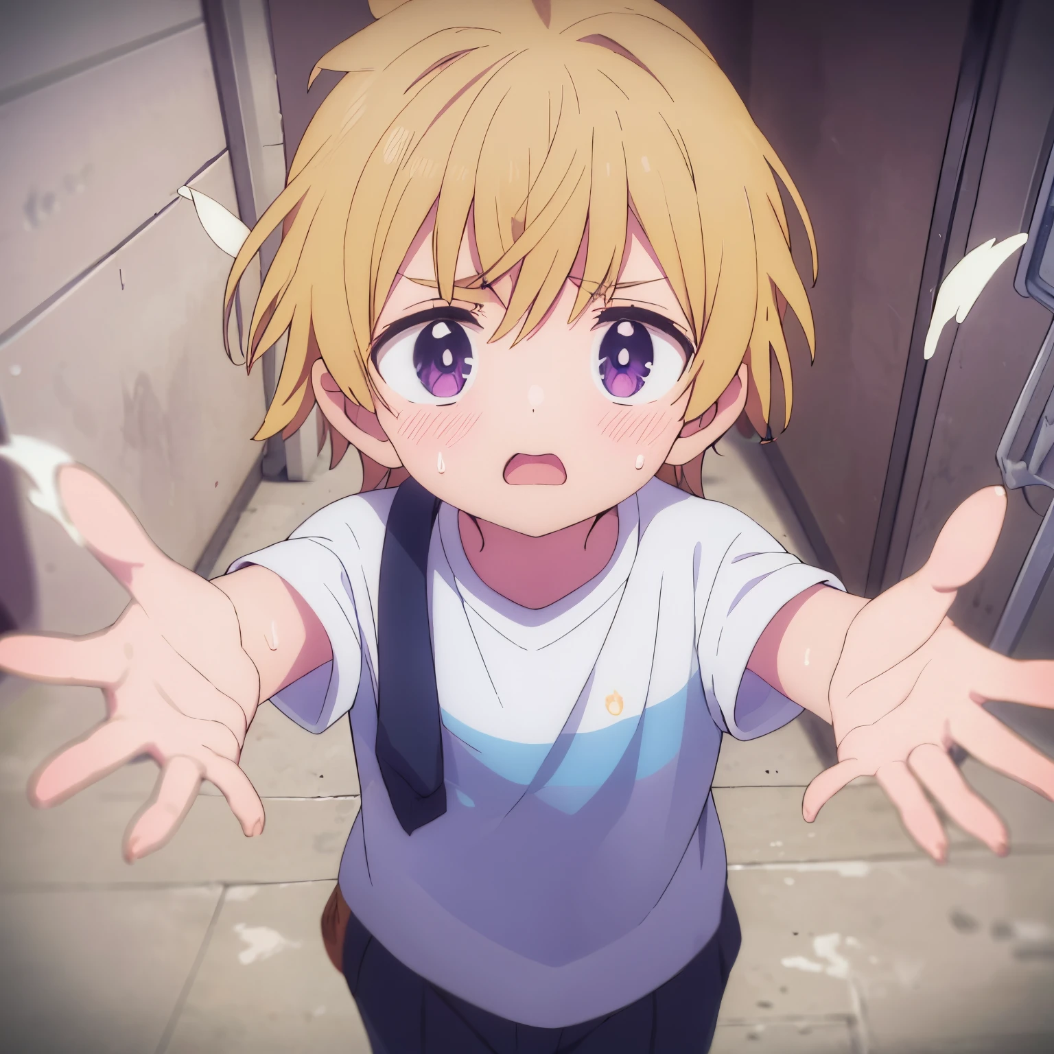 Anime image of a boy with blonde hair and blue eyes - SeaArt AI