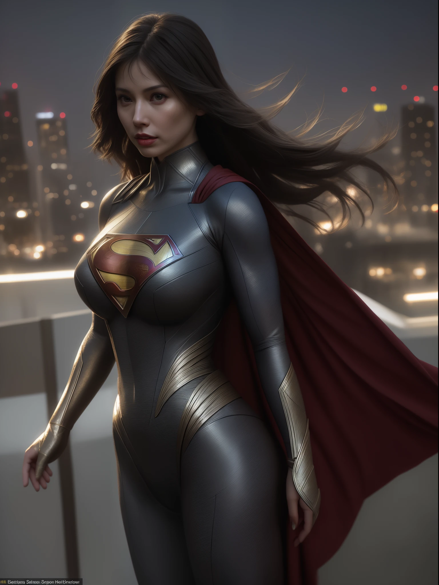 スーパーマンの衣装を着て街並みに立つアジア人女性のクローズアップ, スーパーヴィランとしてのアモランス, 超写真のようにリアル, リアルなコスプレ, 超フォトリアリスティック, 超超超リアル, スーパーヒーローガール, 超リアルな写真, スーパーヒーロー body, 非常に詳細な巨人ショット, スーパーガール, スーパーヒーロー, スーパーヒーロー portrait, スーパーモデル, スーパーヒーロー, 超フォトリアリスティック, 巨大な胸, 外陰部の筋肉質な体を見せている, セクシーなボディ,