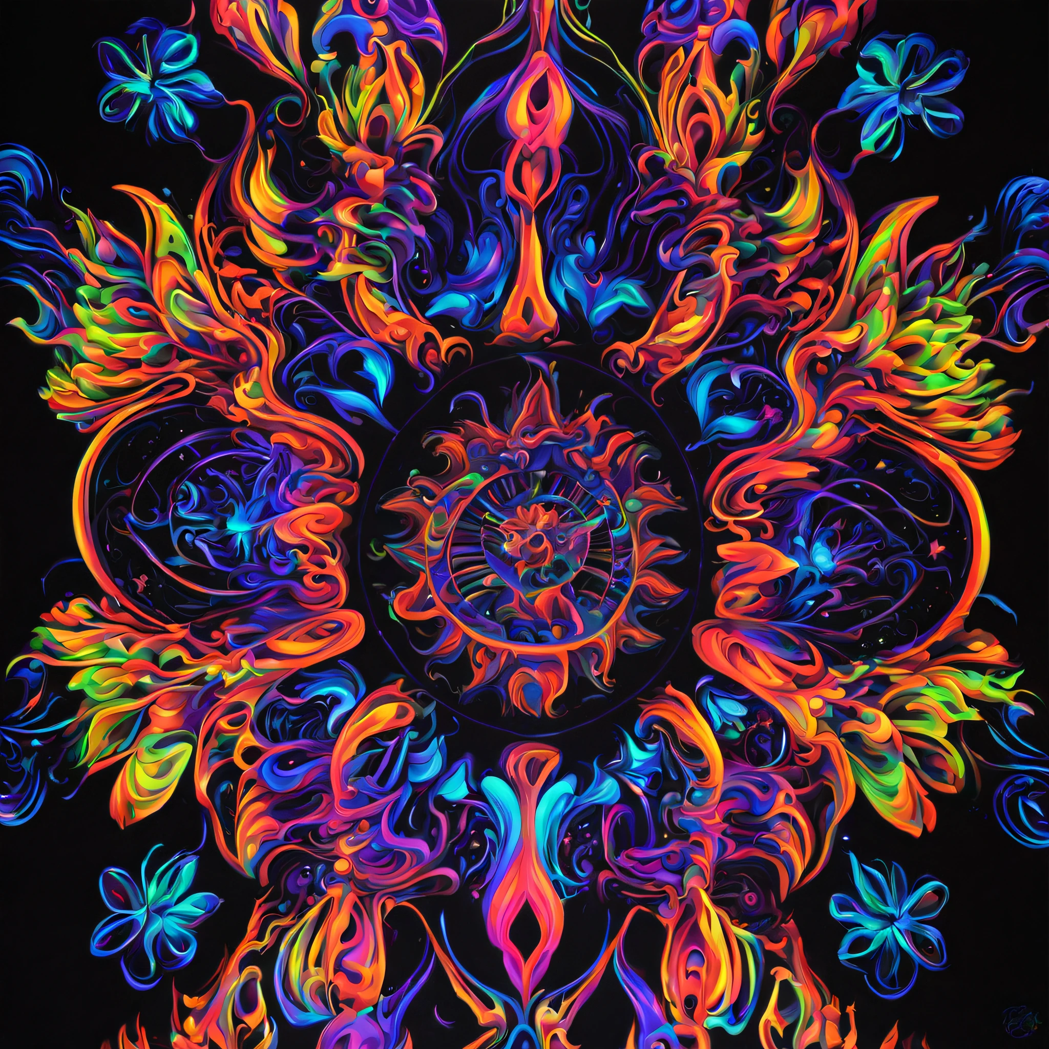 Black Light Art created with SeaArt AI