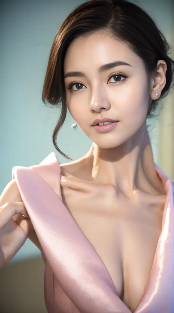 a fashion model，18yr old，perfect  eyes, Perfect iris，perfect lips，perfect teeth，Perfect Skin，soft front lighting，delicated face，pure，(((closeup of face)))，4K Ultra HD, 超高分辨率, (realistically: 1.4), Best quality，tmasterpiece，（pastel colour：1.2)