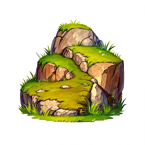 icon of grassy terrain,white background