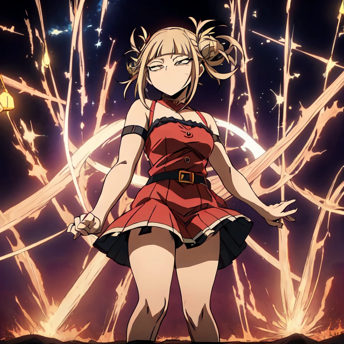 Himiko toga,my hero academia,(christmas style dress),(Short dress - SeaArt  AI