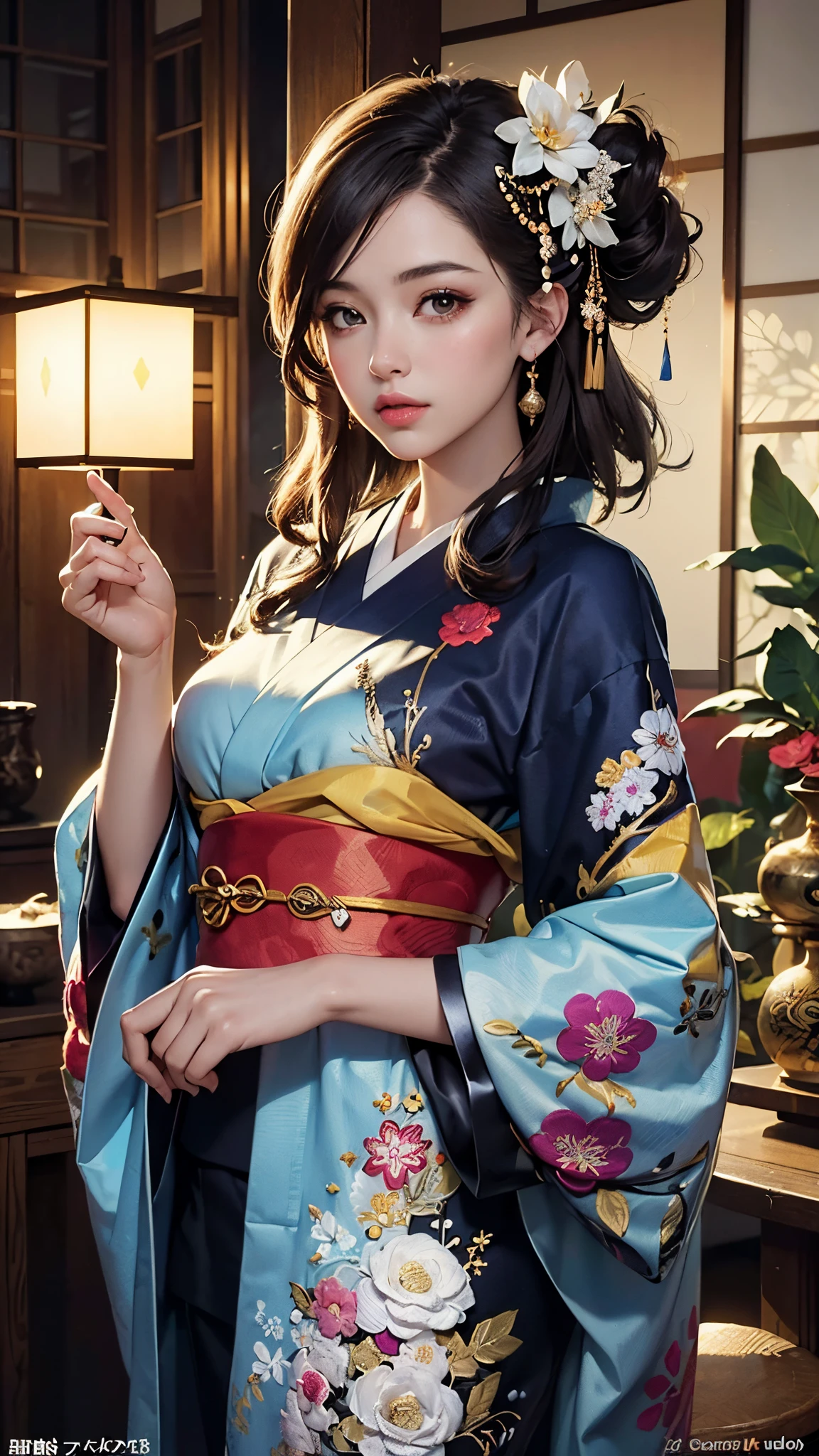 234.海辺の着物女性◇スプレーアート