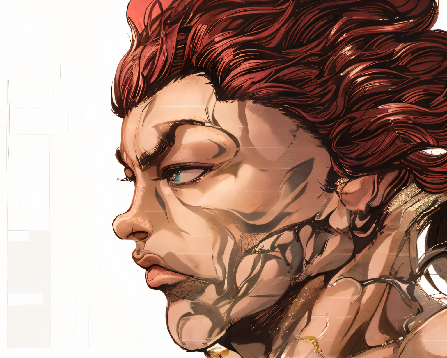 A close up of a woman with red hair and tattoos - SeaArt AI