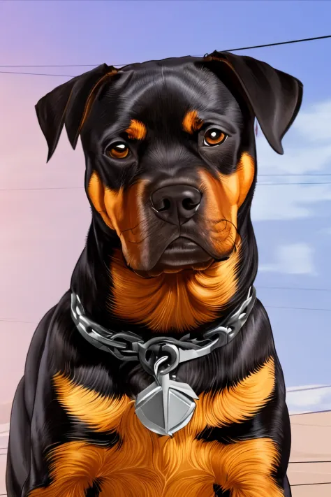 ((melhor qualidade)), ((master part)), (circunstanciado), cachorro rottweiler policial bravo, tema GTA V