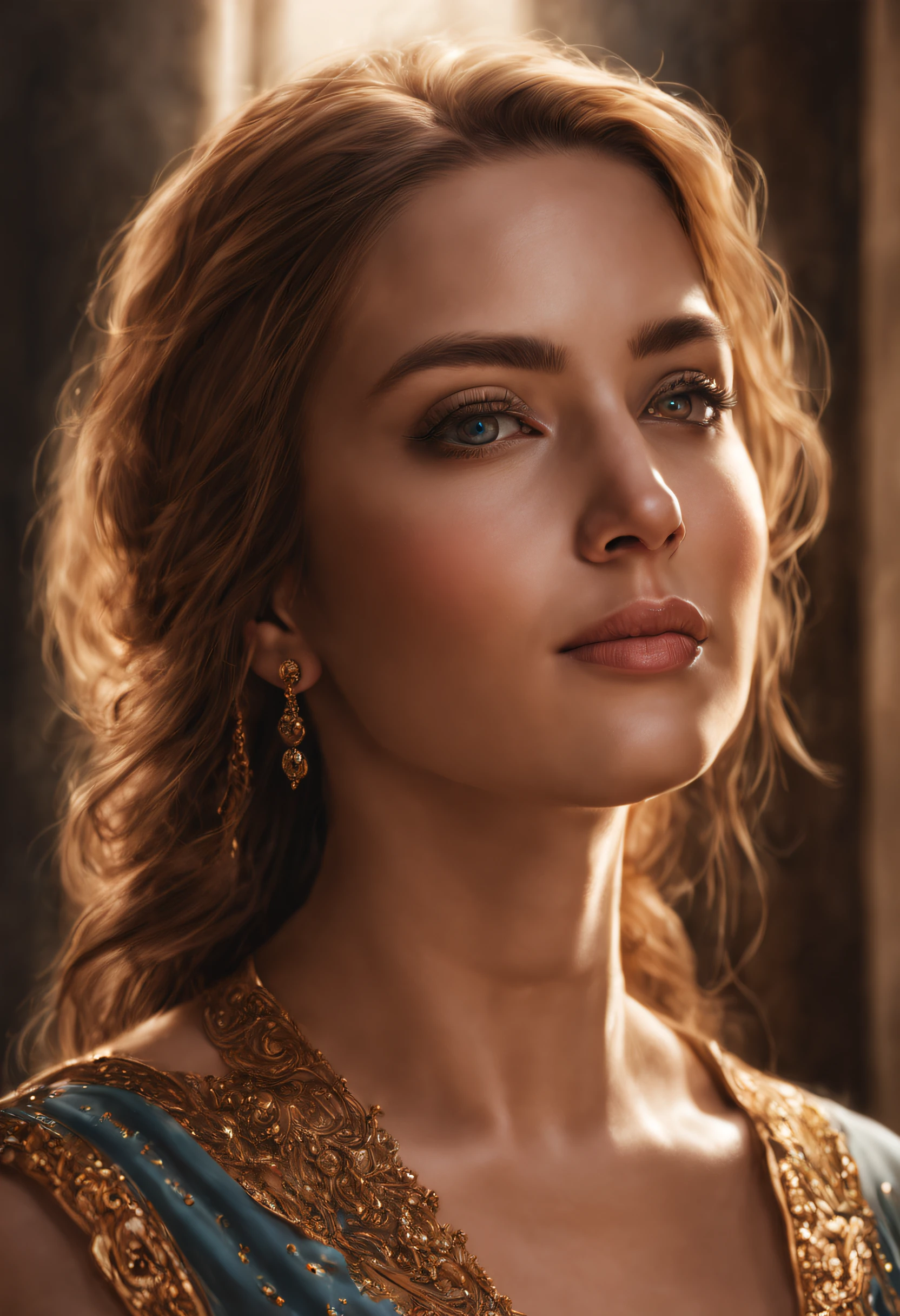 An incredible detailed gorgous women realistic portrait, beautifully showcased. Very detailed and with great light