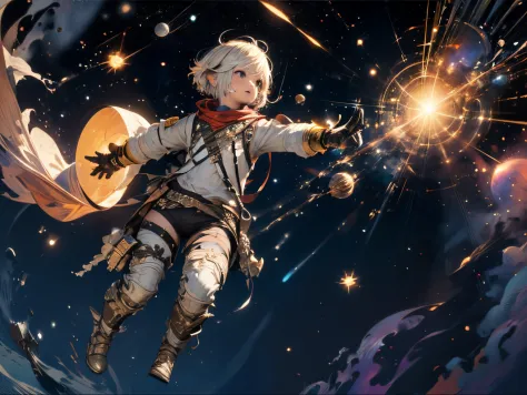 ff14, final fantasy xiv, (lalafel), male, floating in the vast vacuum of space, desperately reaching out towards a distant star ...