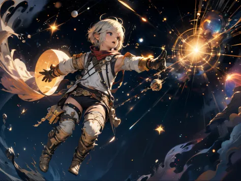 ff14, final fantasy xiv, (lalafel), male, floating in the vast vacuum of space, desperately reaching out towards a distant star ...