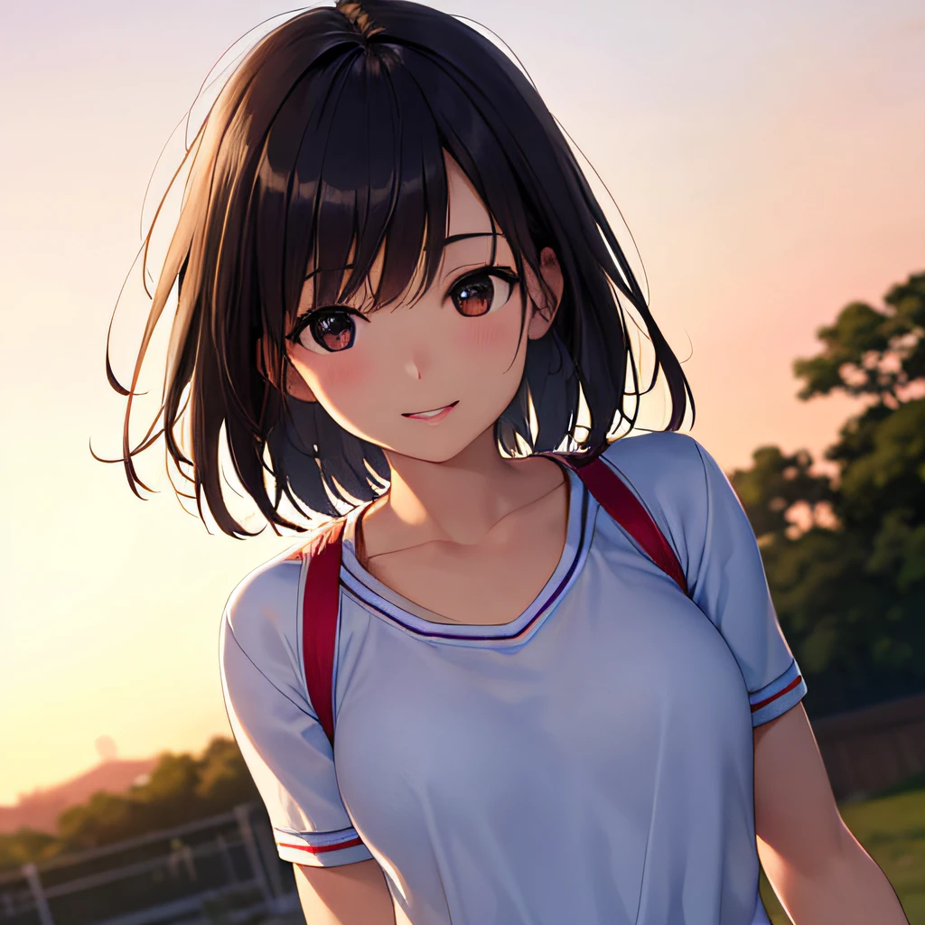 photographrealistic, (masutepiece,Best Quality:1.4),(8K,Raw photo,photographrealistic:1.2), Detailed skin,Detailed face,1girl in,Japanese Idol,Cute face, Black hair,slender, shiny eyes, Smile,  BREAK cute casual clothes, Jump high, High jump, Dynamic,Wide Shot