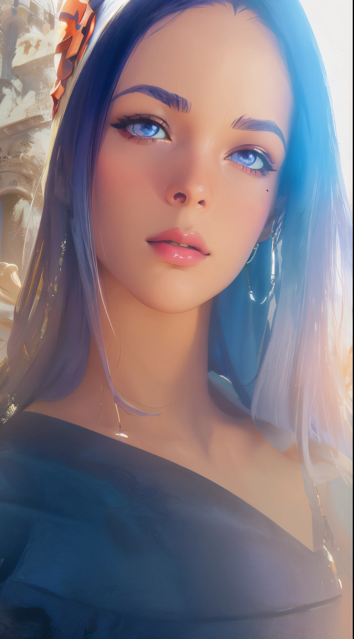 atmospheric scene,  master part,  best quality,  (face detailed,  detail skin texture,  ultra-detailed body),  (Cinematic light:1.1),  r0seb7rne-smf | red hair,  long redhead hair
((1girl)),  long redhead hair,  (Purple eyes),  armour azul escuro,  Sorceress clothes,  black and blue metal necklace,  corpo sexy,  disturbed facial expression,  Apocalyptic fantasy landscape,  science fiction,  Cinematographic defoliation,  dynamic lights., witch,  (Black-eyed iris) blue colored eyes,  Caucasian skin, armour,  swort,  fire,  field of battle,  dim sky,  blue clouds,  Blue feather coat,  oversized coat,  elegant fur coat,  dark blue coat,  breasts big,