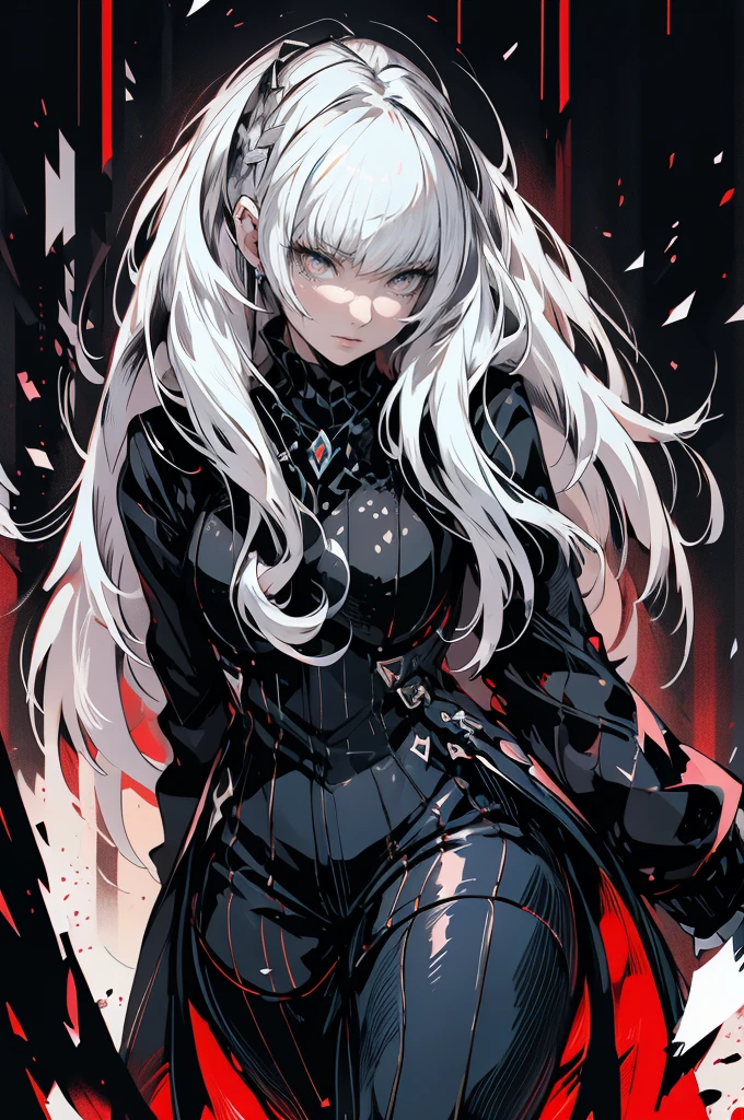 masterpiece, best quality, beautiful clean face, Super-detailed eyes, shining pupils, fullbody, 1 girl, white hair, long hair, Slender, fashioned like a character in a fantasy game, dressed like a game adventurer, blue clothing, with a graceful appearance, extreme detailed city, 8k, ultra detailed, (hyper realistic:1.4)