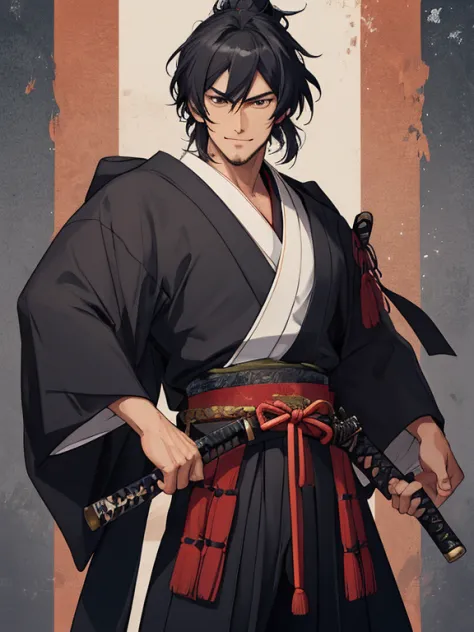 //Character
1man, retired samurai, middle aged, slim and mascular, ultra detailed face, wrinkled, super handsome, thick eyeblow,...