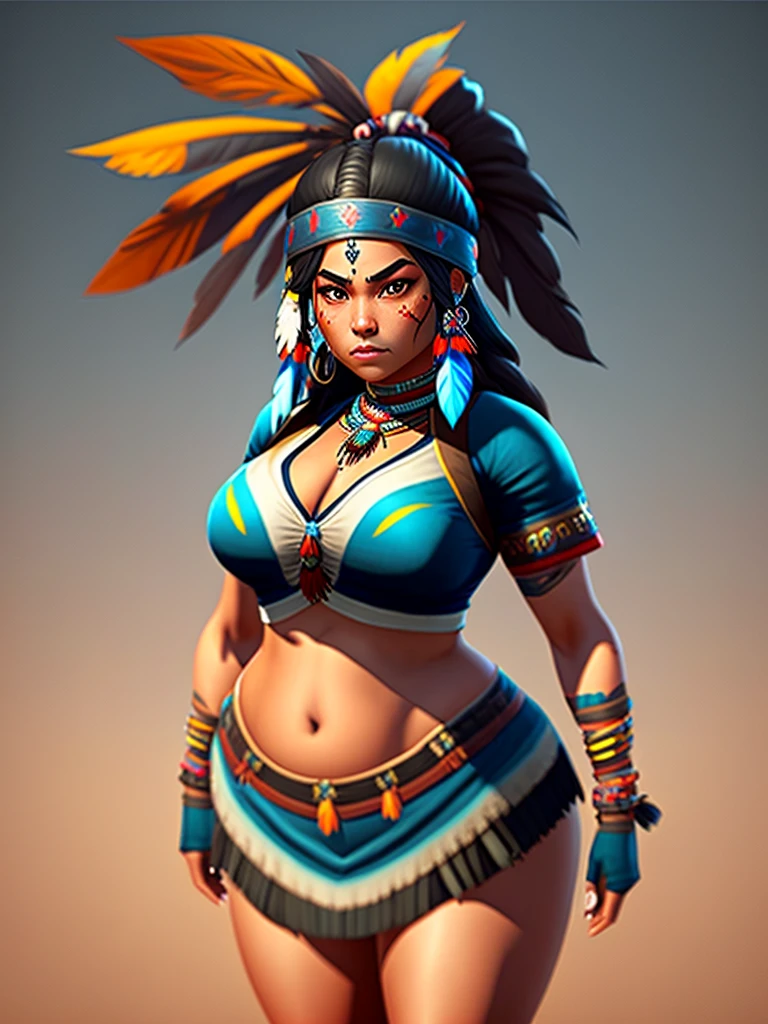 Fortnite female character with sexy face and curvy body native american  warrior - SeaArt AI