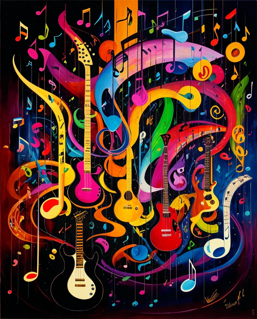 notas musicales arte abstracto