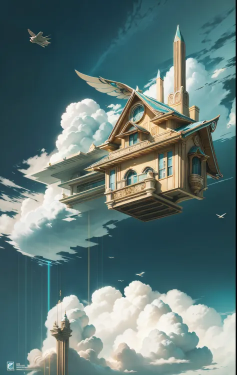logo, house, flying in the sky --auto --s2