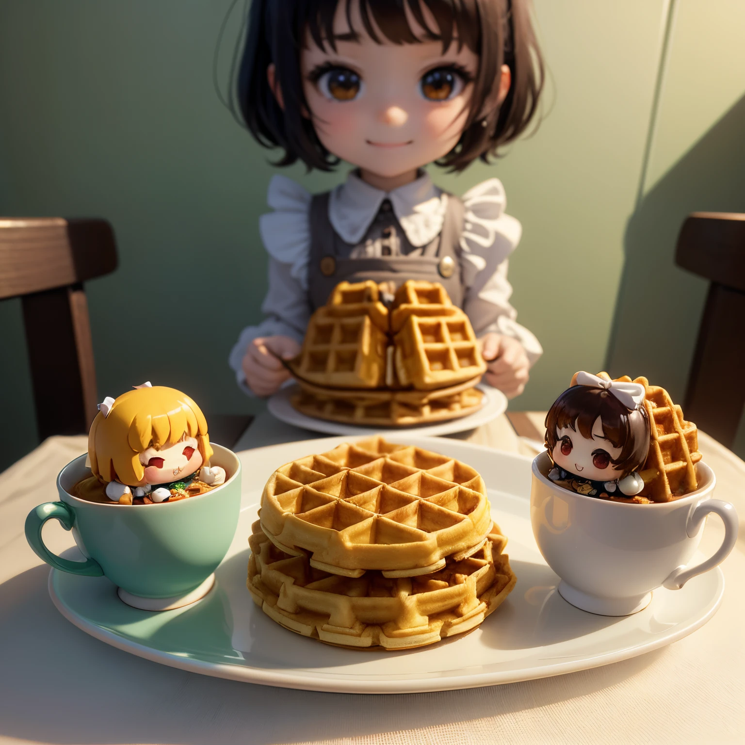 anime girl eating a WAFFLE by EllaSamaSanChan on DeviantArt