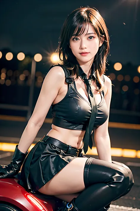 (8K, Best Quality, Masterpiece: 1.2), (Realistic, Photorealistic: 1.37), Super Detail, One Girl, Cute, Solo, (Tifa Lockhart), (S...