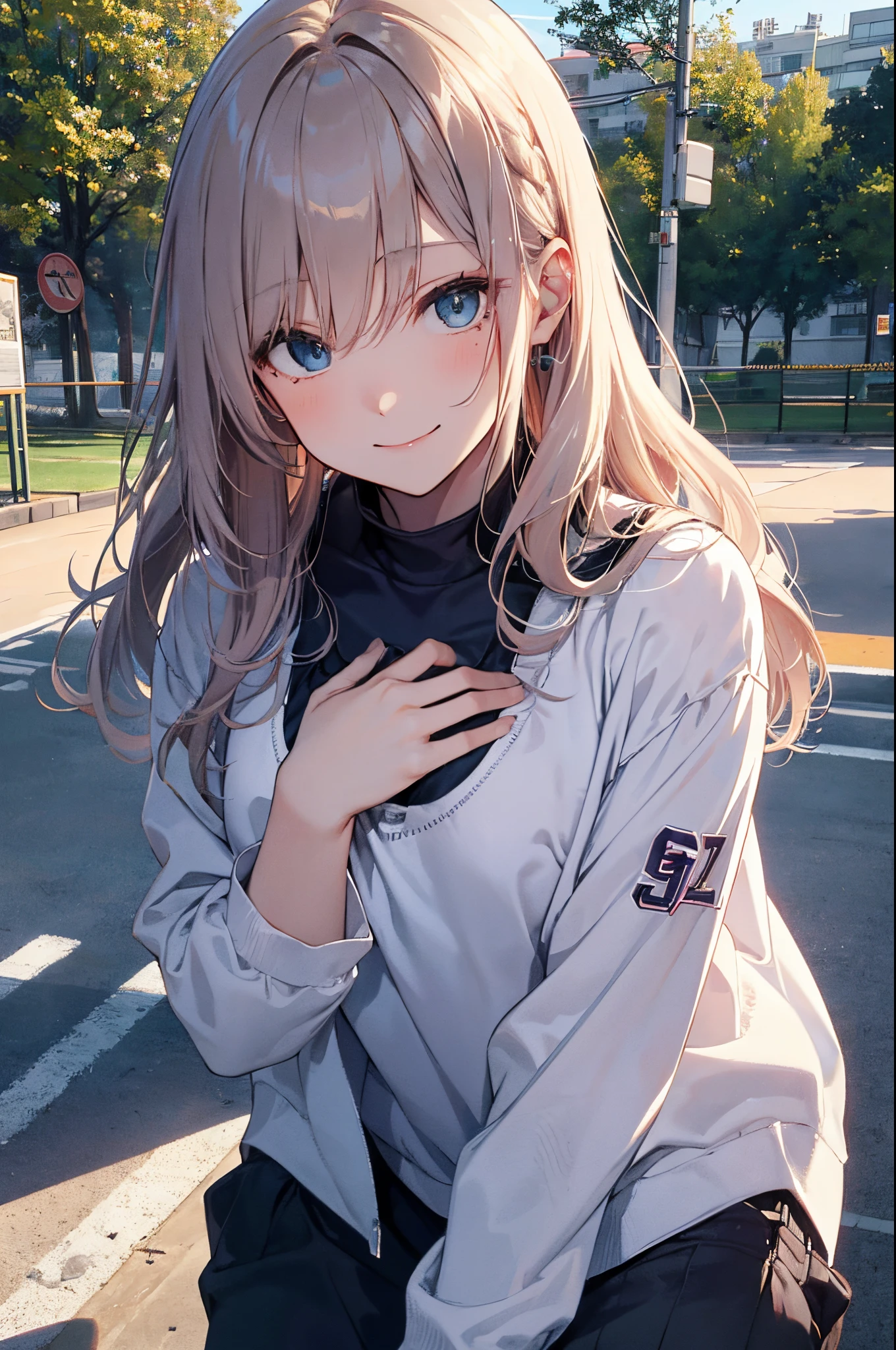 Anime girl with long blonde hair and blue eyes posing for a picture -  SeaArt AI