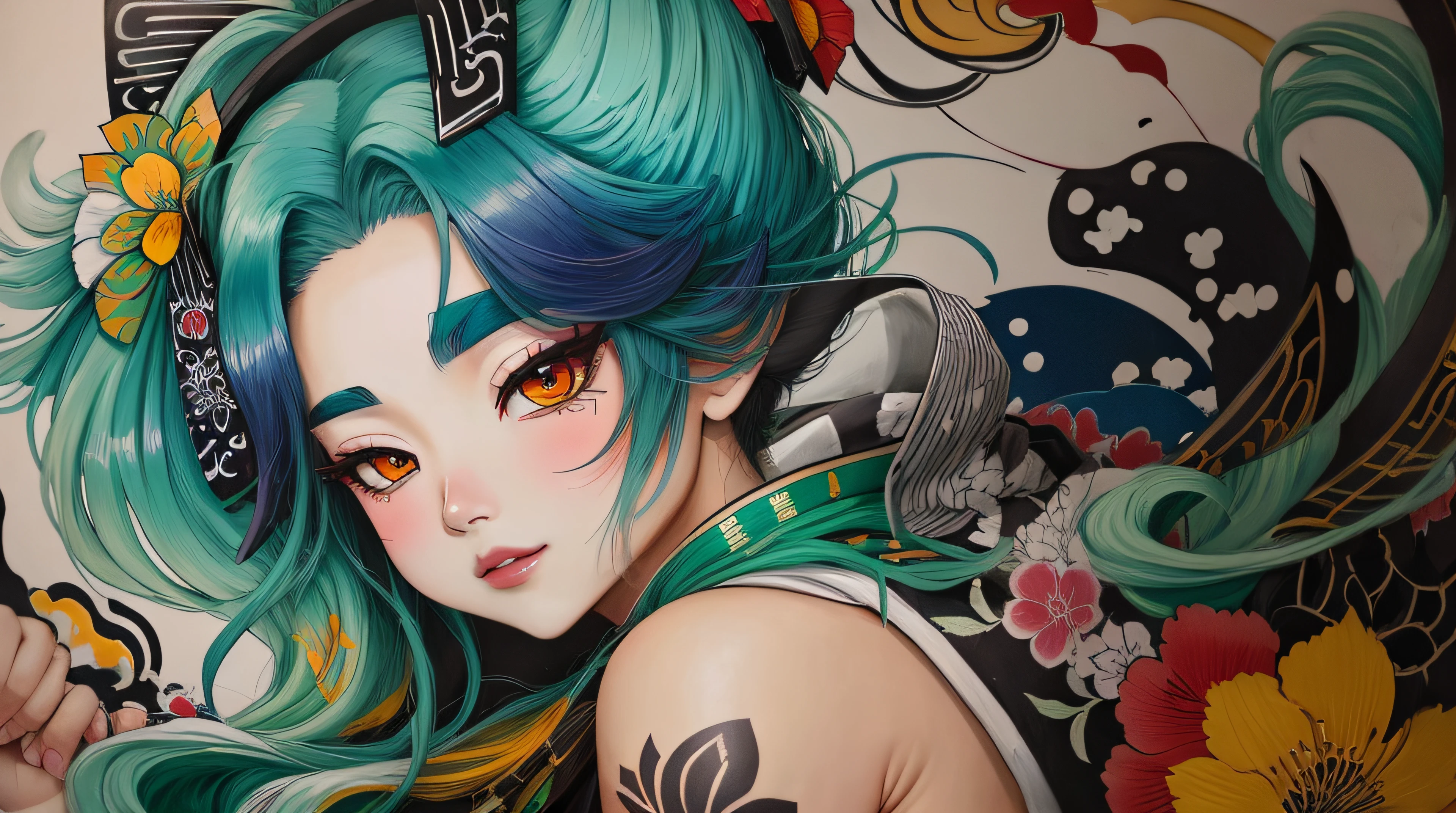 Arte de graffiti de um dragão com uma coroa na cabeça, Detalhe de tinta superfina, intrincado detalhe de pintura a tinta, inspired by Kawanabe Kyōsai, arte detalhada em cores, colorful illustration for tattoo, inspired by Kameda Bōsai, hyper detail illustration, Detalhe muito completo, inspired by Shunkōsai Hokushū, altamente detalhado e colorido